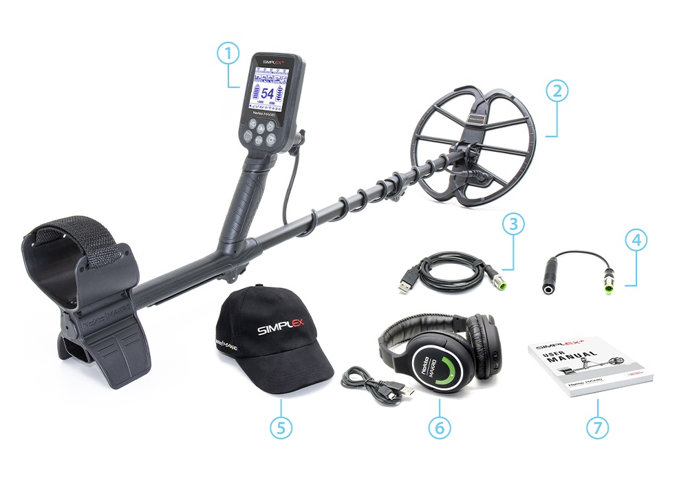 Nokta Makro Simplex Metal Detector Package Contents