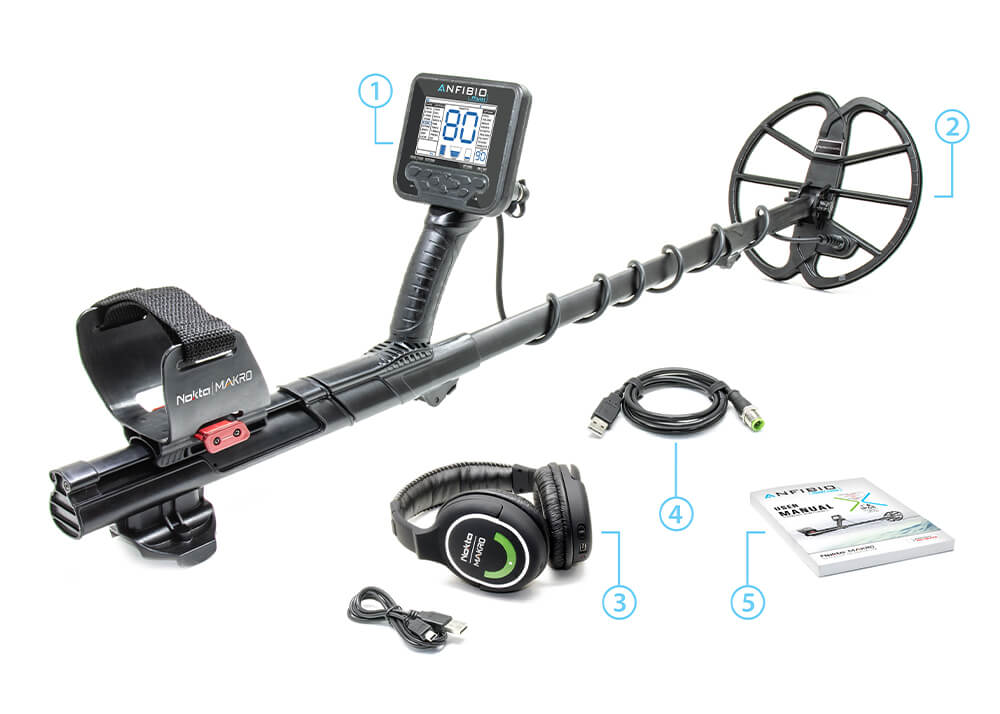 Nokta Anfibio Multi Metal Detector Package Contents