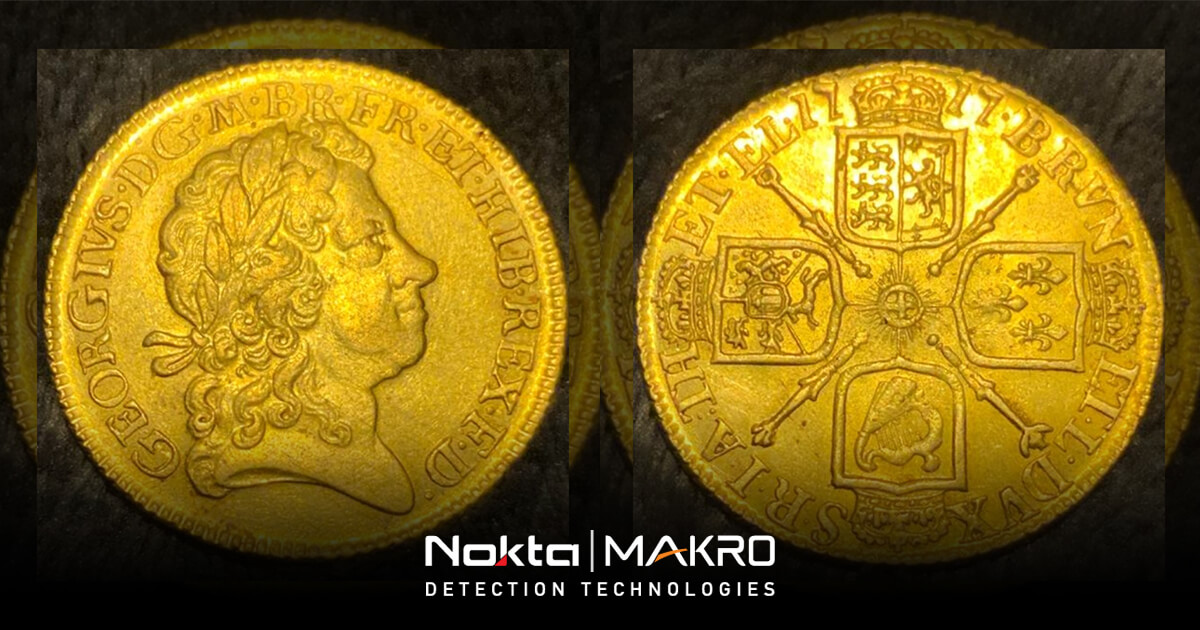 George I 1717 Guinea Fourth Head - Nokta Detectors